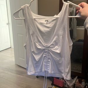 Pacsun White Scrunched Tank Top